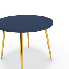 Étkezőasztal, kerek - Manu arany lábbal - Tiroli kék, méret: 90x90
