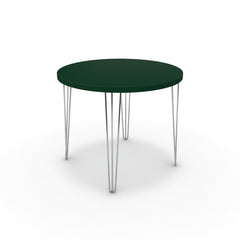 Étkezőasztal, kerek - Linga króm lábbal - Forest zöld, méret: 90x90