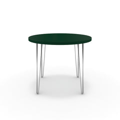 Étkezőasztal, kerek - Linga króm lábbal - Forest zöld, méret: 90x90
