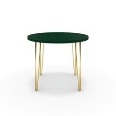 Étkezőasztal, kerek - Linga arany lábbal - Forest zöld, méret: 90x90