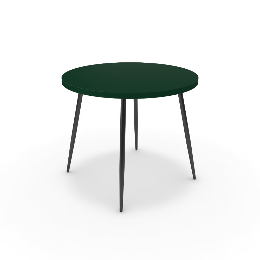 Étkezőasztal, kerek - Manu fekete lábbal - Forest zöld, méret: 90x90