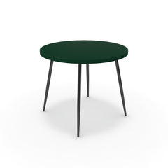 Étkezőasztal, kerek - Manu fekete lábbal - Forest zöld, méret: 90x90