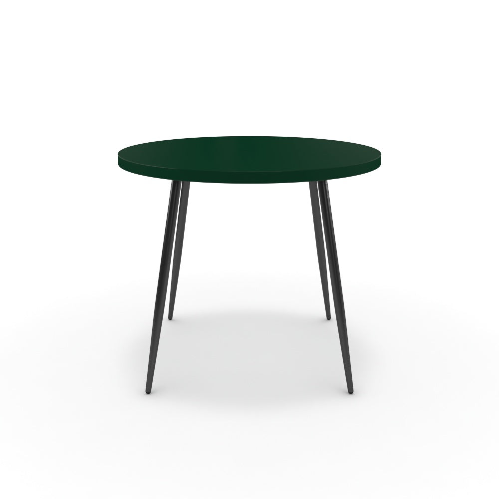 Étkezőasztal, kerek - Manu fekete lábbal - Forest zöld, méret: 90x90
