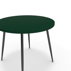 Étkezőasztal, kerek - Manu fekete lábbal - Forest zöld, méret: 90x90