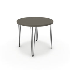 Étkezőasztal, kerek - Linga fekete lábbal - Fosszil szürke, méret: 90x90