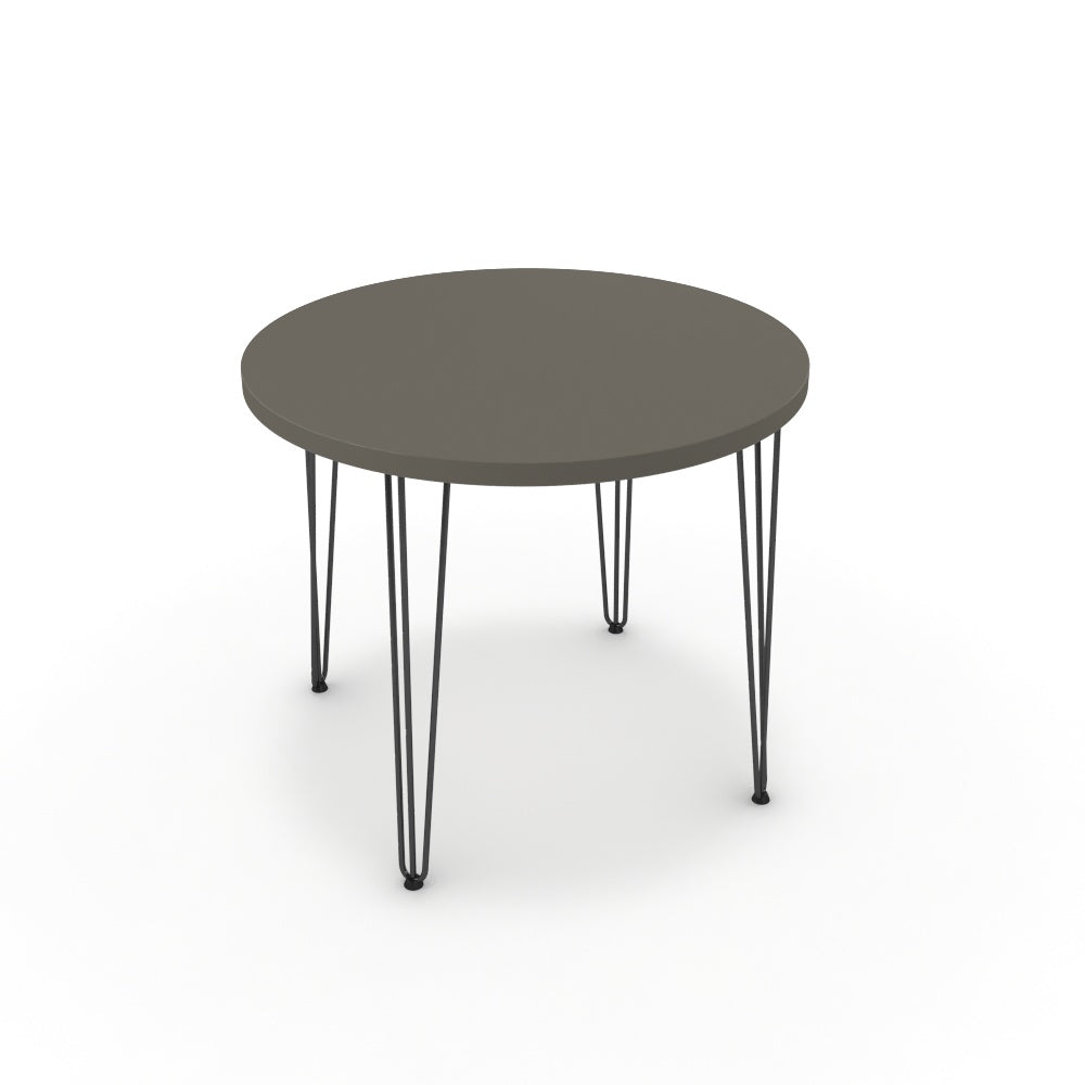 Étkezőasztal, kerek - Linga fekete lábbal - Fosszil szürke, méret: 90x90