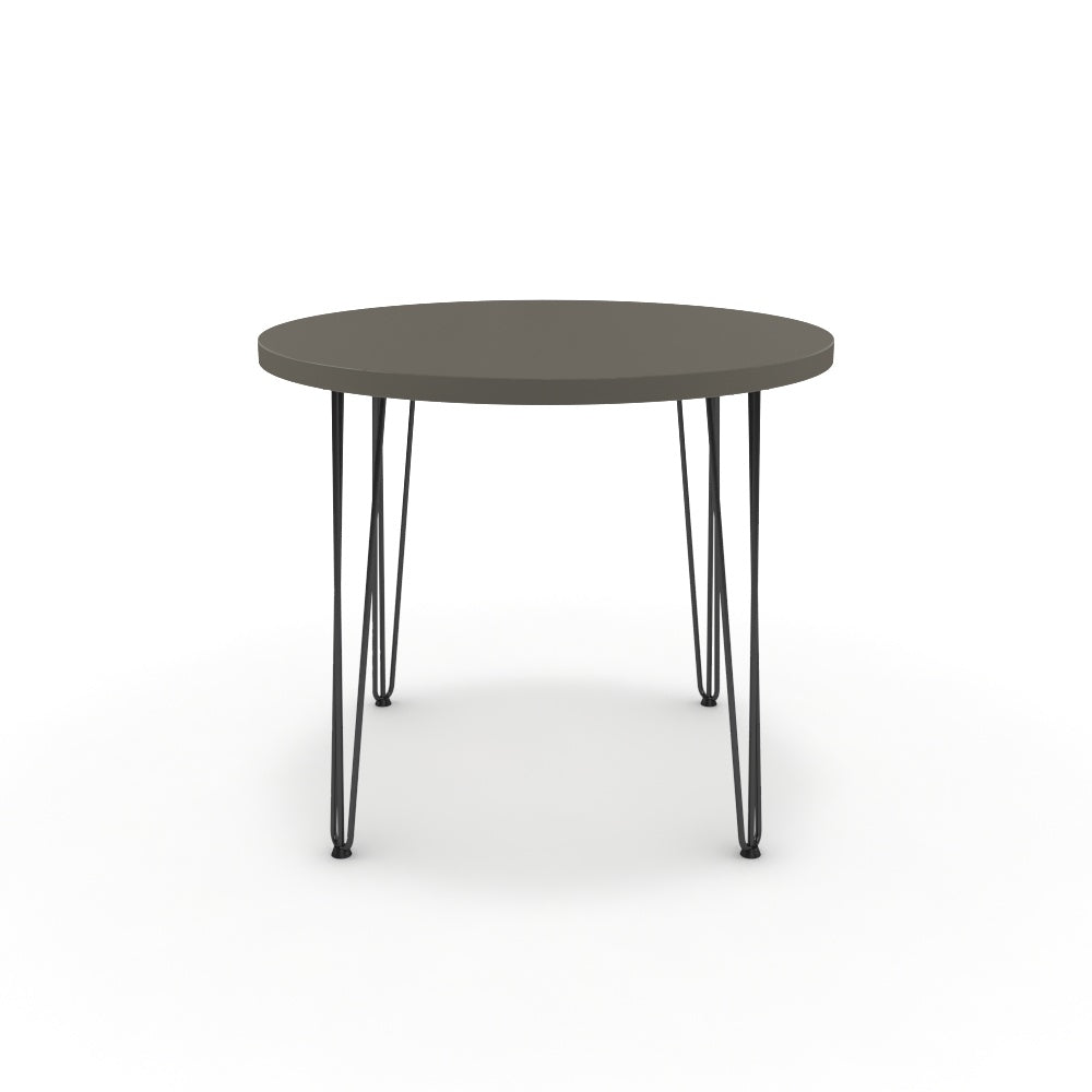 Étkezőasztal, kerek - Linga fekete lábbal - Fosszil szürke, méret: 90x90