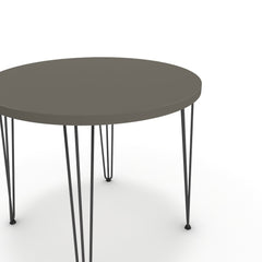 Étkezőasztal, kerek - Linga fekete lábbal - Fosszil szürke, méret: 90x90