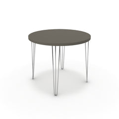 Étkezőasztal, kerek - Linga króm lábbal - Fosszil szürke, méret: 90x90