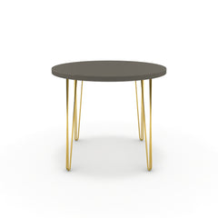 Étkezőasztal, kerek - Linga arany lábbal - Fosszil szürke, méret: 90x90