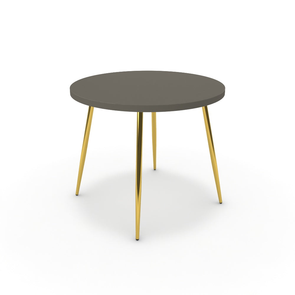 Étkezőasztal, kerek - Manu arany lábbal - Fosszil szürke, méret: 90x90