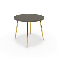 Étkezőasztal, kerek - Manu arany lábbal - Fosszil szürke, méret: 90x90