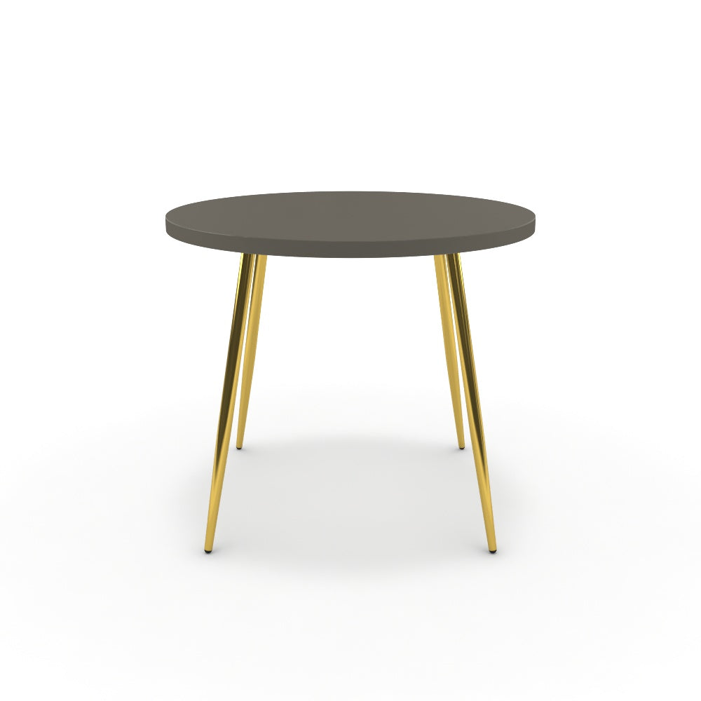 Étkezőasztal, kerek - Manu arany lábbal - Fosszil szürke, méret: 90x90