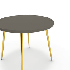 Étkezőasztal, kerek - Manu arany lábbal - Fosszil szürke, méret: 90x90
