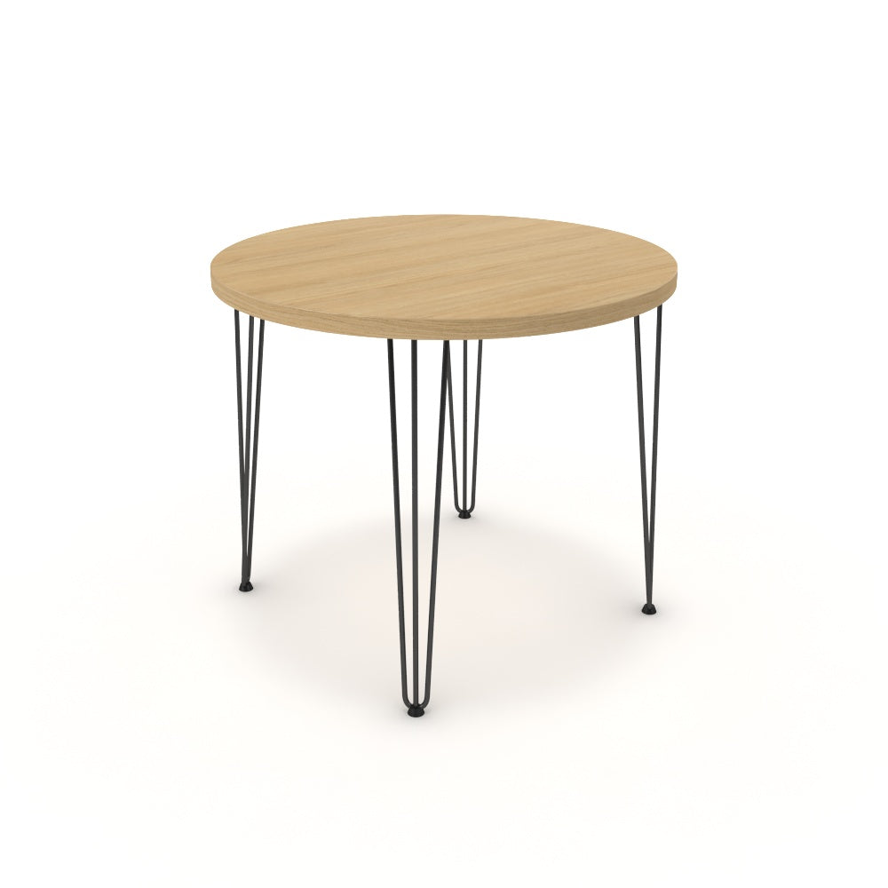 Étkezőasztal, kerek - Linga fekete lábbal - Vicenza tölgy, méret: 90x90