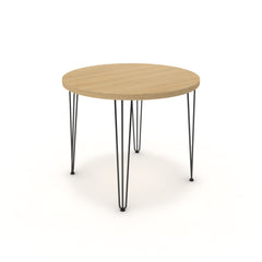 Étkezőasztal, kerek - Linga fekete lábbal - Vicenza tölgy, méret: 90x90