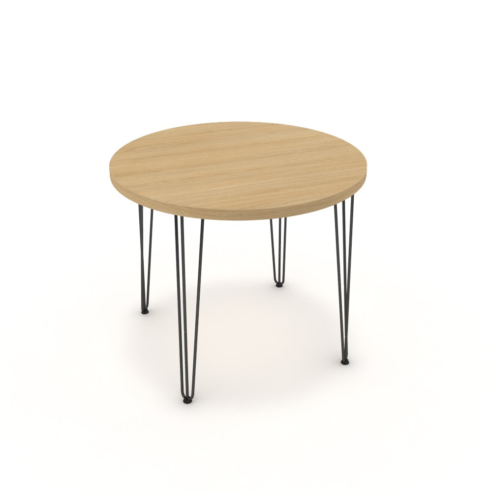 Étkezőasztal, kerek - Linga fekete lábbal - Vicenza tölgy, méret: 90x90