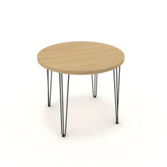 Étkezőasztal, kerek - Linga fekete lábbal - Vicenza tölgy, méret: 90x90