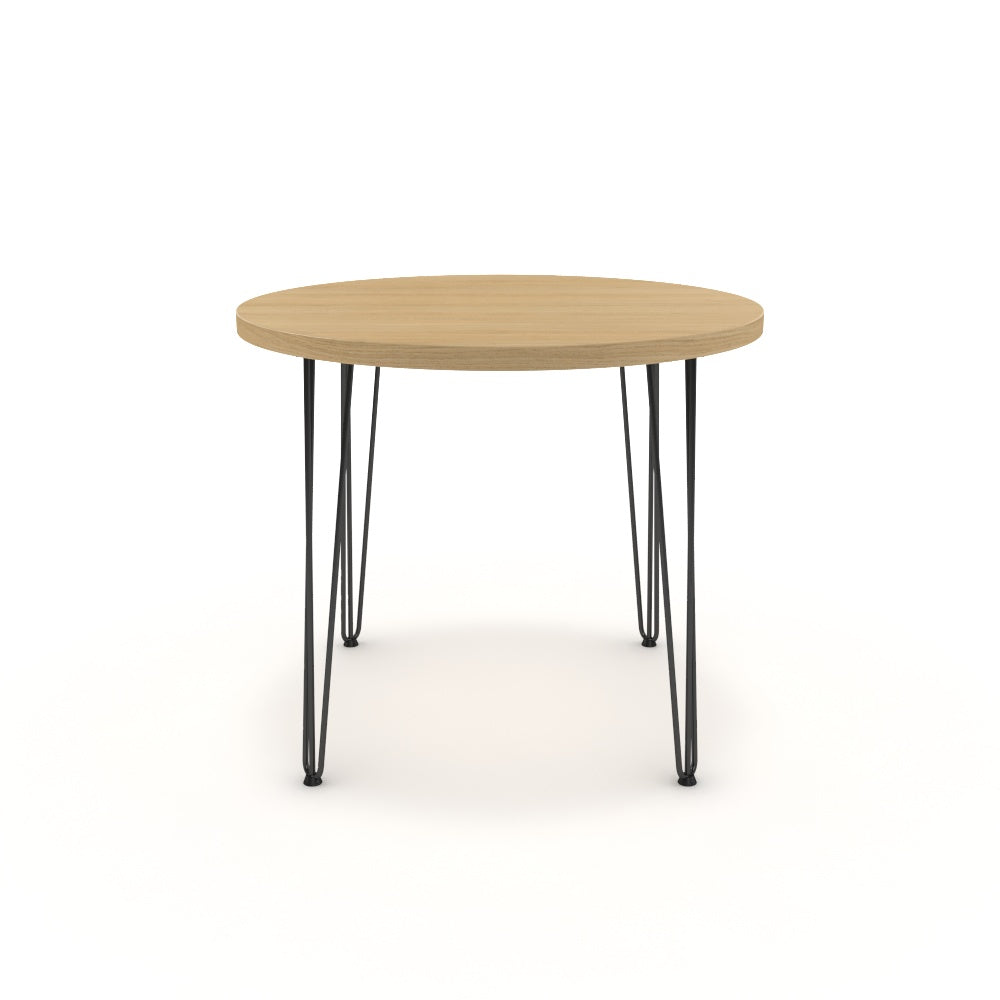 Étkezőasztal, kerek - Linga fekete lábbal - Vicenza tölgy, méret: 90x90