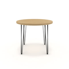 Étkezőasztal, kerek - Linga fekete lábbal - Vicenza tölgy, méret: 90x90