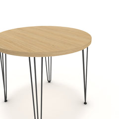 Étkezőasztal, kerek - Linga fekete lábbal - Vicenza tölgy, méret: 90x90