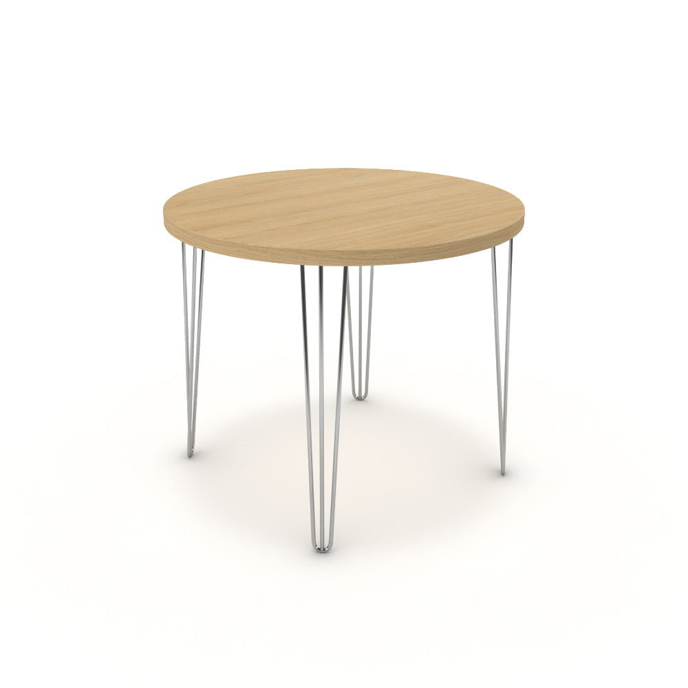 Étkezőasztal, kerek - Linga króm lábbal - Vicenza tölgy, méret: 90x90