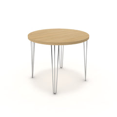 Étkezőasztal, kerek - Linga króm lábbal - Vicenza tölgy, méret: 90x90