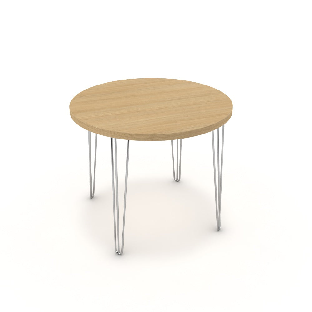 Étkezőasztal, kerek - Linga króm lábbal - Vicenza tölgy, méret: 90x90