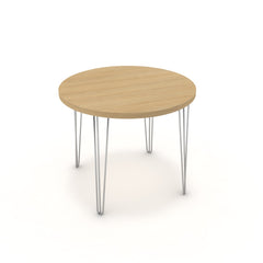 Étkezőasztal, kerek - Linga króm lábbal - Vicenza tölgy, méret: 90x90