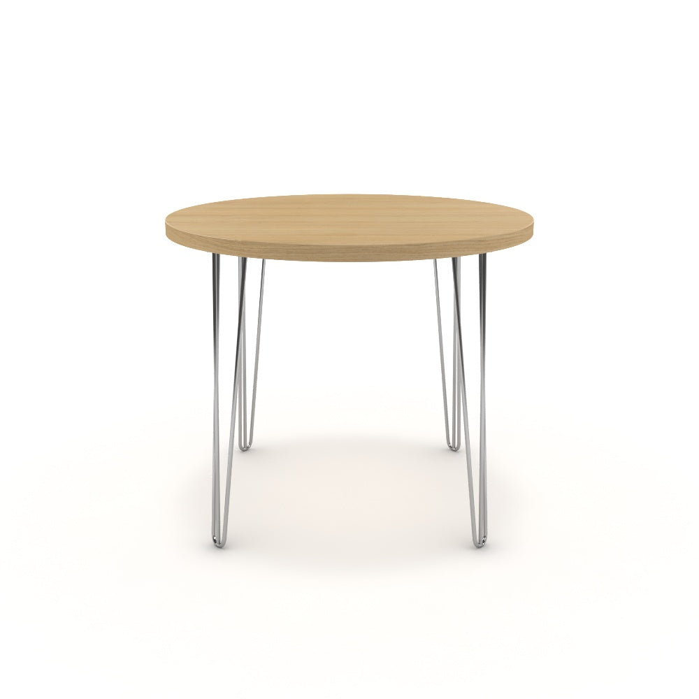 Étkezőasztal, kerek - Linga króm lábbal - Vicenza tölgy, méret: 90x90