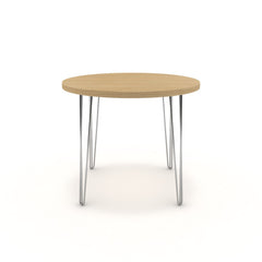 Étkezőasztal, kerek - Linga króm lábbal - Vicenza tölgy, méret: 90x90