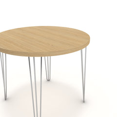 Étkezőasztal, kerek - Linga króm lábbal - Vicenza tölgy, méret: 90x90