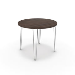 Étkezőasztal, kerek - Linga króm lábbal - Sötét rauna szil, méret: 90x90