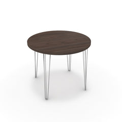Étkezőasztal, kerek - Linga króm lábbal - Sötét rauna szil, méret: 90x90