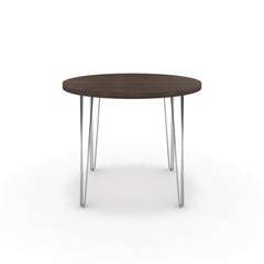 Étkezőasztal, kerek - Linga króm lábbal - Sötét rauna szil, méret: 90x90