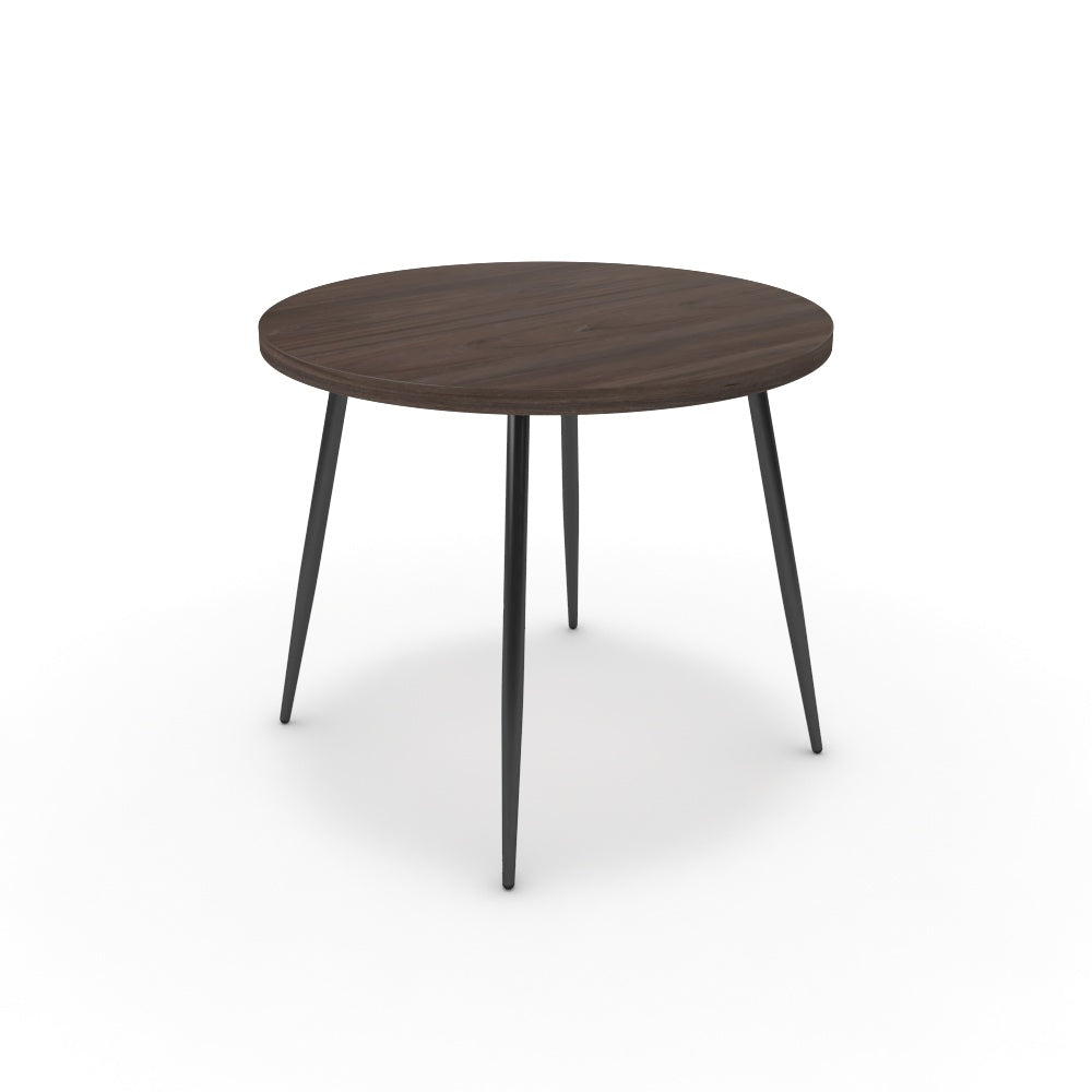 Étkezőasztal, kerek - Manu fekete lábbal - Sötét rauna szil, méret: 90x90