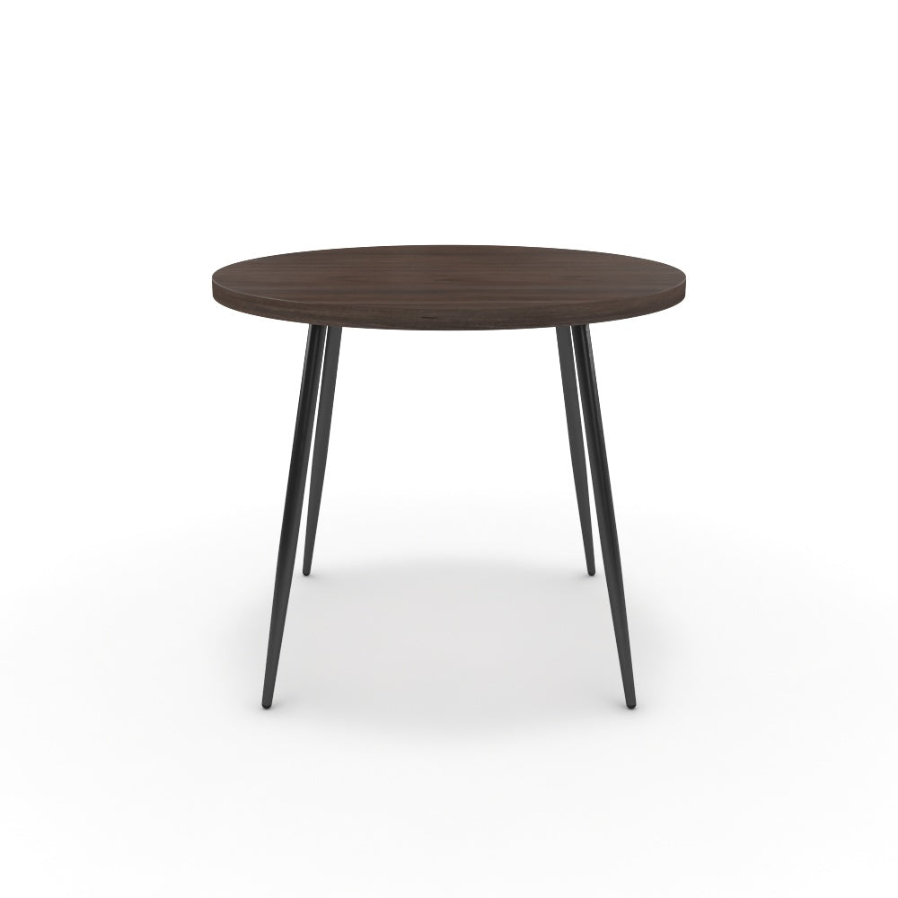 Étkezőasztal, kerek - Manu fekete lábbal - Sötét rauna szil, méret: 90x90