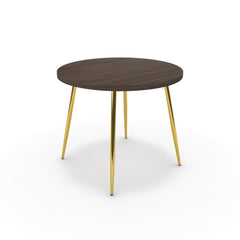 Étkezőasztal, kerek - Manu arany lábbal - Sötét rauna szil, méret: 90x90