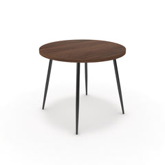 Étkezőasztal, kerek - Manu fekete lábbal - Mogyoró, méret: 90x90