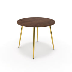 Étkezőasztal, kerek - Manu arany lábbal - Mogyoró, méret: 90x90