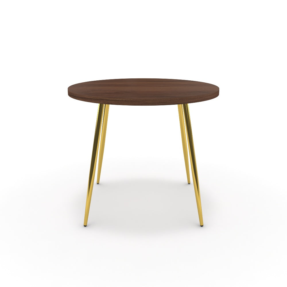 Étkezőasztal, kerek - Manu arany lábbal - Mogyoró, méret: 90x90