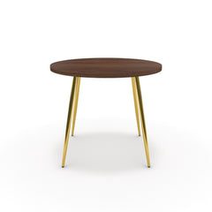 Étkezőasztal, kerek - Manu arany lábbal - Mogyoró, méret: 90x90