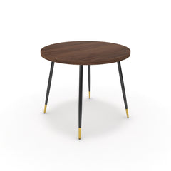 Étkezőasztal, kerek - Manu fekete és arany lábbal - Mogyoró, méret: 90x90