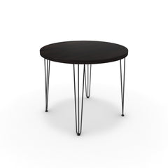 Étkezőasztal, kerek - Linga fekete lábbal - Füstölt dió, méret: 90x90