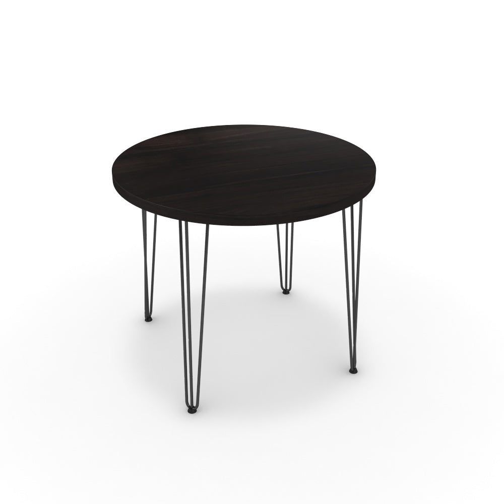 Étkezőasztal, kerek - Linga fekete lábbal - Füstölt dió, méret: 90x90