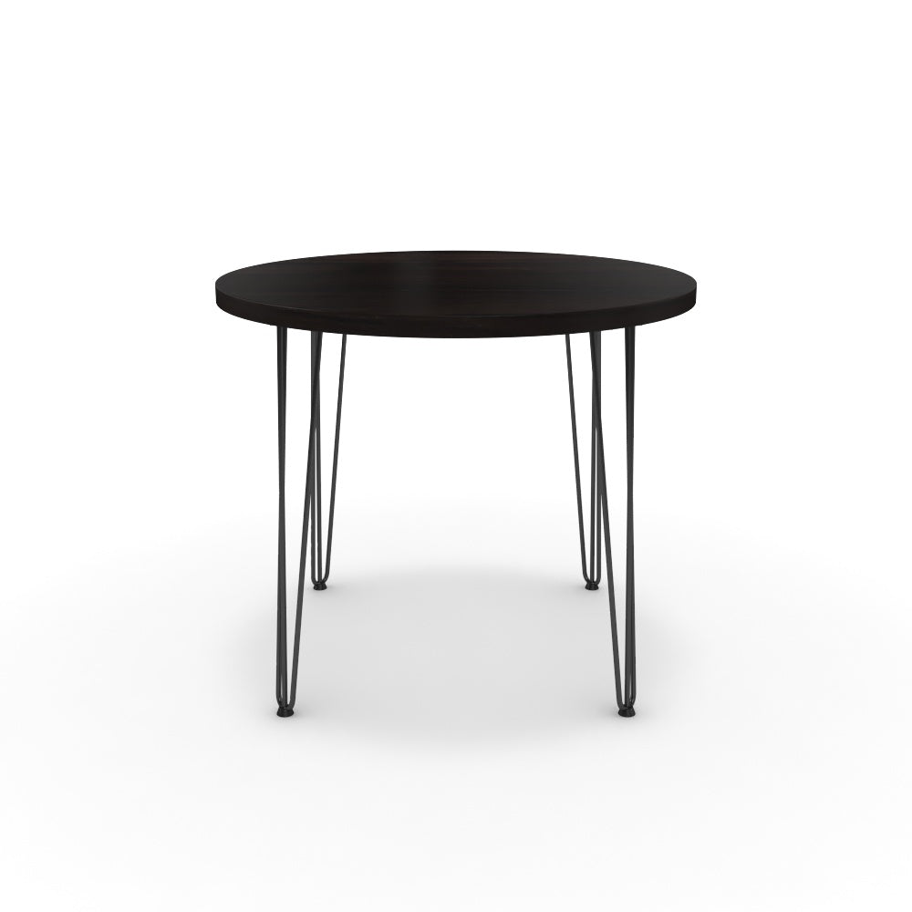 Étkezőasztal, kerek - Linga fekete lábbal - Füstölt dió, méret: 90x90