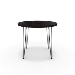 Étkezőasztal, kerek - Linga fekete lábbal - Füstölt dió, méret: 90x90