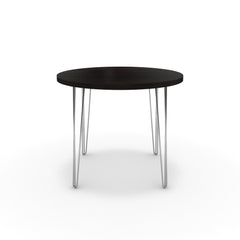 Étkezőasztal, kerek - Linga króm lábbal - Füstölt dió, méret: 90x90