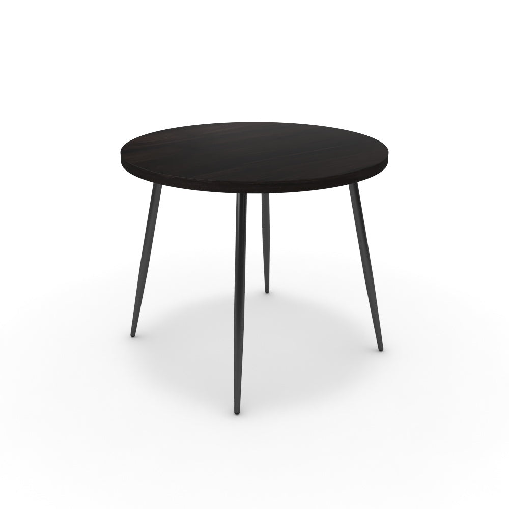 Étkezőasztal, kerek - Manu fekete lábbal - Füstölt dió, méret: 90x90