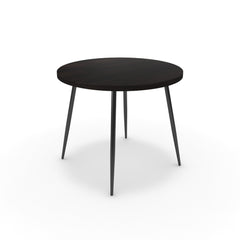 Étkezőasztal, kerek - Manu fekete lábbal - Füstölt dió, méret: 90x90